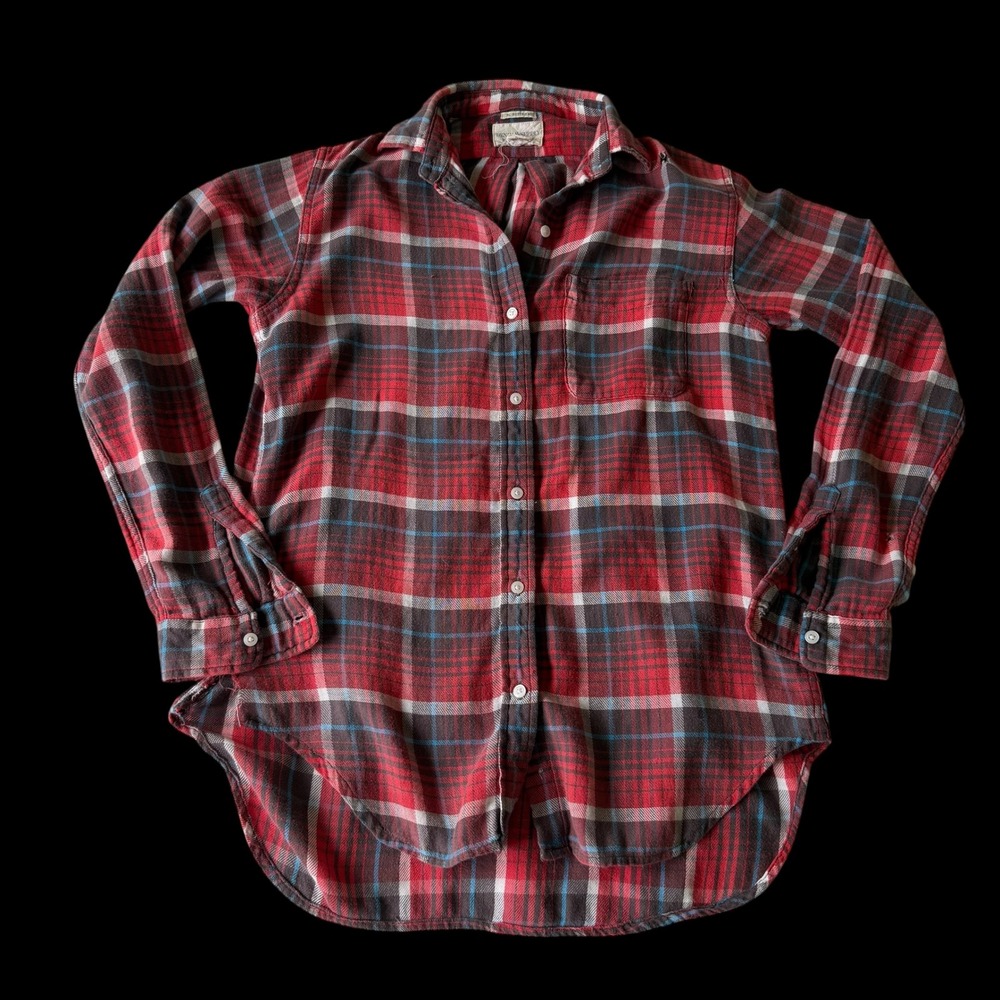 Denim & Supply Ralph Lauren Red Plaid Flannelβ Boyfriend Shirt Women Small